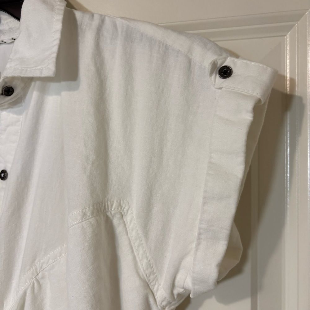 Anthropologie Maeve Women’s Elspeth Linen Button Up Shirtdress White 6P - Picture 5 of 9